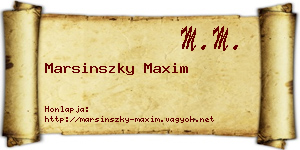 Marsinszky Maxim névjegykártya